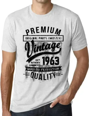Produktbild von Herren Grafik T-Shirt Originalteile (meist) bis zur Perfektion gealtert 1963 – Original Parts (Mostly) Aged to Perfection 1963 – Geschenk 61.
