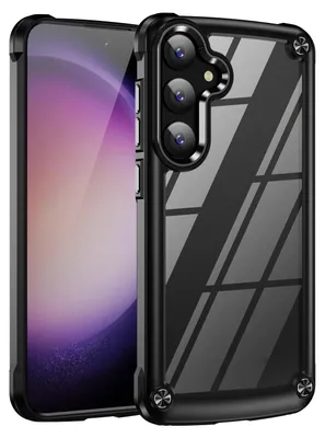Image de Coque de téléphone portable résistante aux chocs pour Samsung Galaxy S24, en TPU avec bords renforcés en PC