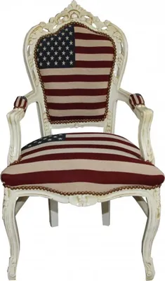 Produktbild von Casa Padrino Barock Esszimmer Stuhl mit Armlehnen USA / Creme Antik Stil