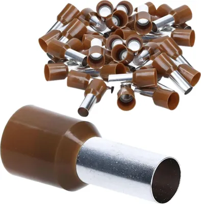 Immagine prodotto di 100 pezzi Kalitec AE1012BR capicorda isolati 10,0 mm² 12 mm di lunghezza marrone I  Germany I Qualità industriale