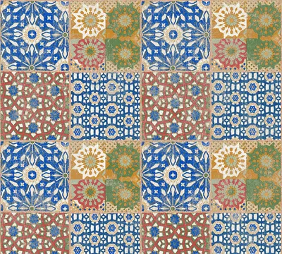 Produktbild von A.S. Création Fliesentapete Il Decoro Vliestapete rot braun grün blau 10,05 m x 0,53 m