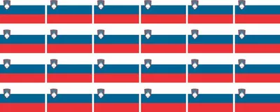 Produktbild von Mini Aufkleber Set - Pack glatt - 33x20mm - selbstklebender Sticker - Slowenien - Flagge / Banner / Standarte fürs Auto, Büro, zu Hause und die Schule - 24 Stück