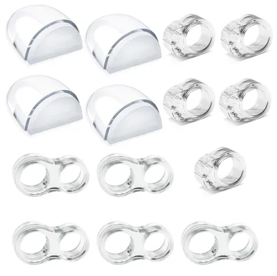 Image de Lot de 4 butoirs de sol autocollants, 10 butoirs pour poignées de porte, protections pour poignées de porte en forme de 8 (16–18 mm), butoirs de sol autocollants pour protéger les murs, les portes et les fenêtres