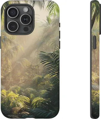 Produktbild von Tropischer Wald im Sonnenlicht – Hülle Kompatibel mit iPhone 15 Pro Max