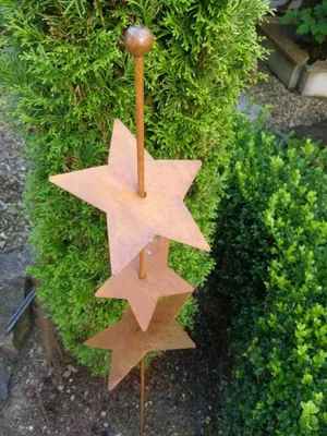 Produktbild von Edelrost Gartenstecker, mehrere Sterne Stecker mehrere Sterne - 3 Sterne