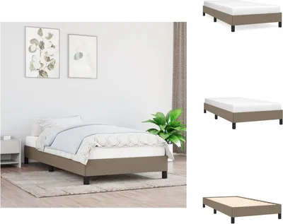 Image de vidaXL Cadre de lit Taupe 100x200 cm Tissu - Lits et Sommiers