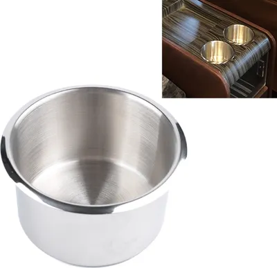 Produktbild von Edelstahl Einwurf-Becherhalter Tisch Getränkehalter für RV Car Truck Camper, Größe: 9 x 5.7cm