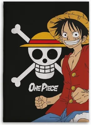 Zdjęcie produktu dla Koc One Piece Sherpa - Super miękki, przytulny koc 110x150 cm dla fanów anime