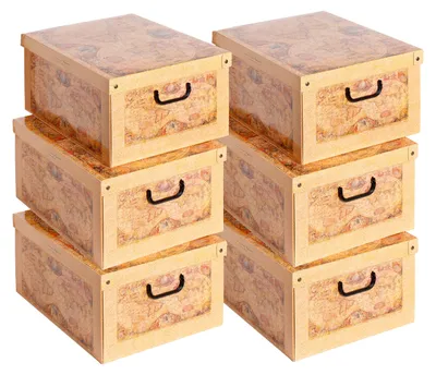 Productafbeelding van Lavatelli Set van 6 Opbergdozen met Deksel Marco Polo, 40 x 50 x 25 cm