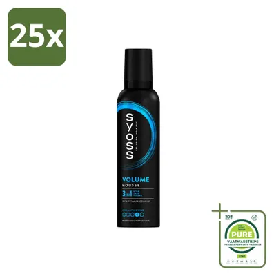 Immagine prodotto di 25 flaconi di schiuma volumizzante per capelli Syoss - 250 ml - confezione grande - 25 pezzi