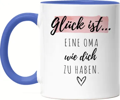 Produktbild von Glück Ist Eine Oma Wie Dich Zu Haben Tasse Blau Geschenk Danke Sagen Omi Großeltern