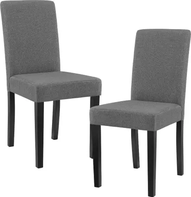 Image de Chaise de salle à manger 'Hamburg' (lot de 2) Chaise rembourrée textile pieds en bois gris foncé