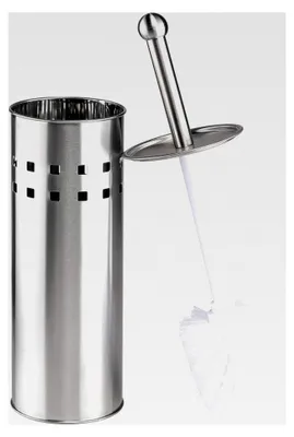 Produktbild von Klobürste mit Halter aus Edelstahl in Silber und Weiß