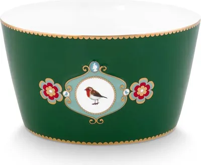 Produktbild von Pip Studio Love Birds Medallion Dark Green Schüssel 15 cm