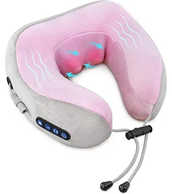 Image de Appareil de massage pour la nuque, design ergonomique en forme de U, fonction de chaleur thérapeutique, rose