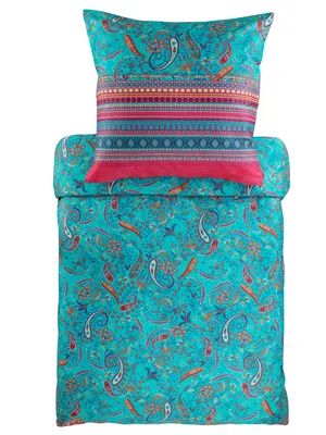 Produktbild von Bassetti Mako-Satin Bettwäsche BURANO Farbe Türkis S1 Größe 135x200cm