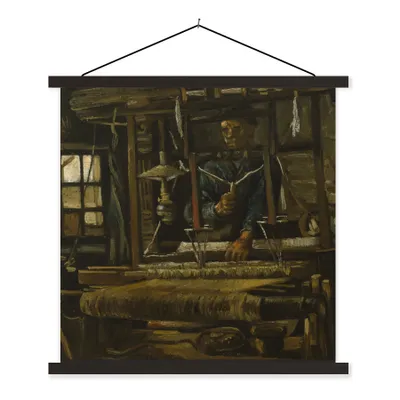 Produktbild von MuchoWow® Textilposter Die Weberin - Vincent van Gogh 90x90 cm mit schwarzem Rahmen - Magnetisches