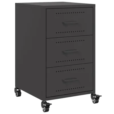 Obrázok produktu pre Nočný stolík čierny 36x39x59 cm oceľ