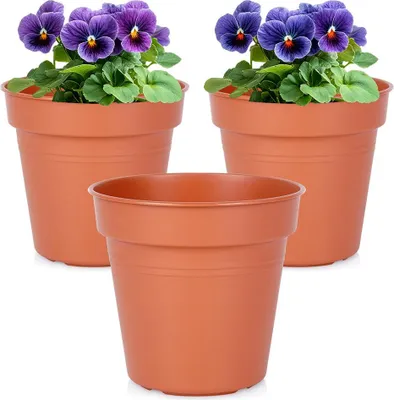 Zdjęcie produktu dla Doniczka ogrodowa plastikowa okrągła 13 cm 3 szt.
