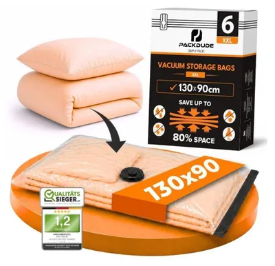 Obrázek produktu pro Vakuové sáčky XXL, 6 kusů, rozměry 130 x 90 cm, vhodné pro prádlo a oblečení