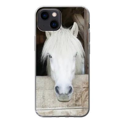 Produktbild von MuchoWow® Handyhülle Schutzhülle Hülle für iPhone 13 mini Pferde - Pferdestall - Regale Silikon Softcase Handy Hülle - Softcase