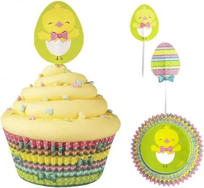Produktbild von 48 Teile Muffin Förmchen Set Ostern für 24 Cupcakes