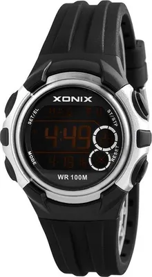 Produktbild von IE Digitaluhr Quarz mit Stoppuhr, Weltzeit, Hintergrundbeleuchtung und 100m Wasserdichtigkeit