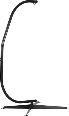 Image de Outsunny Support de fauteuil suspendu, support chaise suspendue, base en X, cadre en C, boucle š€ ressort inclus, cadre en mšŠtal robuste, charge max.120 kg, 114 x 80 x 208 cm, noir