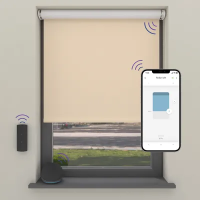 Produktbild von Cocoon Home Elektrisches Rollo für Smart Home 150x190 - Verdunkelnd - Kamel