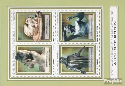 Produktbild von Briefmarken Sao Tome e Principe 2017 Mi 7338-7341 Kleinbogen (kompl. Ausgabe) postfrisch August Rodin