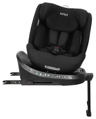 Produktbild von Novi David 3.0 I-Size Autositz – 0–150 cm – 360° drehbar – ISOFIX Base – 5-Punkt-Gurt – verstellbare Kopfstütze – Side Protection – All Black