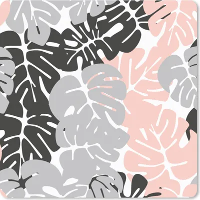 Produktbild von MuchoWow® Mauspad Mousepad Monstera - Pastell - Blätter 20x20 cm - Mousepads - Maus Mat - Pad - Mausunterlage - Desk Mat - Bureauartikeln