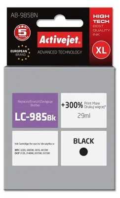 Immagine prodotto di Activejet AB-985BN ink (replacement for Brother LC985Bk; Supreme; 29 ml; black)