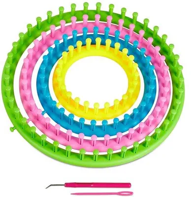 Produktbild von Famanu Strickset für Mützen und Kleidung - Set von 4 - Kunststoff - 4 Größen