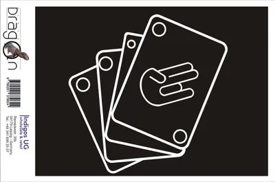 Produktbild von Aufkleber / Autoaufkleber - JDM / Die cut / Auto / OEM - Card shock hand right - 210x210mm weiß - Heckscheibe / Heckscheibenaufkleber