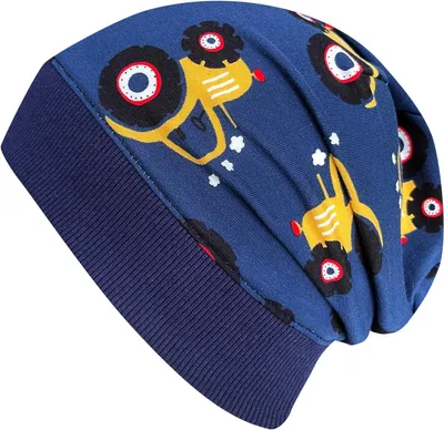 Obrázok produktu pre Čiapka pre chlapcov, motív traktora, veľkosť 48/50 cm, elastické manžety, vhodná na prechodné obdobie