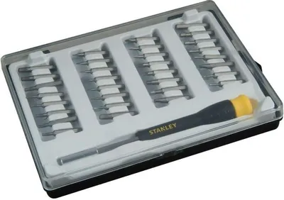 Zdjęcie produktu dla Stanley Wkrętaki Precyzyjne Z Wymiennymi Grotami Komplet 32 Szt.