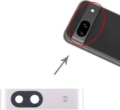 Produktbild von Für Google Pixel 8a Kamera-Linsenabdeckung Silber Ersatzteil Reparatur