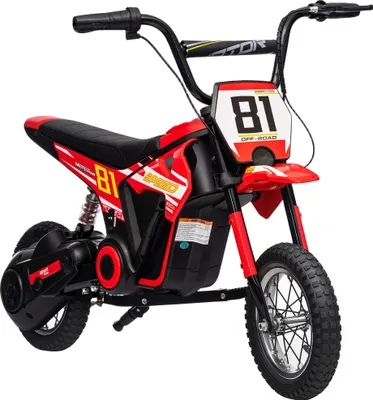 Image de Moto électrique pour enfants - 24V 250W - 6-16 km/h - roues de 30 cm - suspension arrière - Pour les 8-12 ans - Rouge