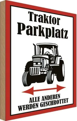 Produktbild von vianmo Holzschild 30x20 cm Traktor Parkplatz links rechts Parkplatzschild