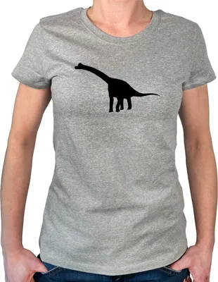 Produktbild von Huuraa Damen T-Shirt Brachiosaurus Dinosaurier XS Sport Grey Bio Baumwolle Fairtrade Damenshirt Geschenkidee