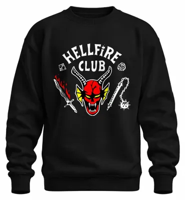 Produktbild von HELLFIRE CLUB Dämon Schädel Hörner D20 Flammenschwert Sweatshirt Pullover, Schwarz, S