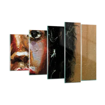 Produktbild von Bilder auf glas - 5 Teile - Pastos Porträt afrikanisch - 150x100cm - Glasbilder - Wandbilder - Bilder - Wanddekoration aus Glas - Glas Bilder - Wandbild auf Glas - GEG150x100-4674