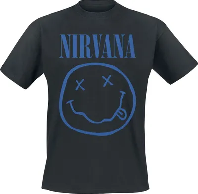 Produktbild von Nirvana T-Shirt Herren Blue Logo schwarz Band-Merch, Bands 100% Baumwolle XXL