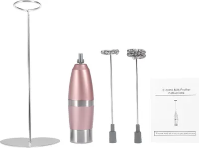 Produktbild von Elektrischer Handheld-Schneebesen aus Edelstahl zum Herunterdrücken, automatischer Schneebesen für Eiercreme, Milch, Kaffee
