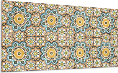 Produktbild von Mosaikmuster Mit Blumen – Selbstklebende Fliesen – Wandverkleidung – Wandpaneel – PVC Fliesen – Vinylflisen – PCV Flisen – Selbstklebend – Wanddeko – 10 Stück 100 x 50 cm