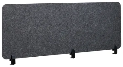 Produktbild von BELIANI Schreibtisch Trennwand Dunkelgrau Stoff PET Kunststoff 160 x 50 cm zum Aufstellen Klemmen Schallschutz Sichtschutz Pinnwand Büro Home Office