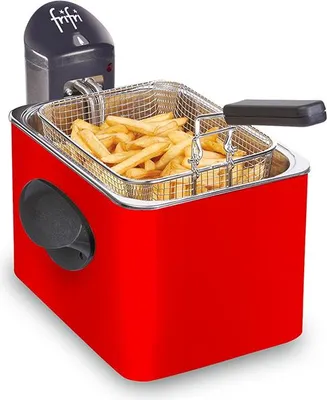 Zdjęcie produktu dla FRIFRI - FRITEUSE - 1905R - 3,5L; 3200W ; - 1kg fryty - metalowy płaszcz - czerwony - F1905R