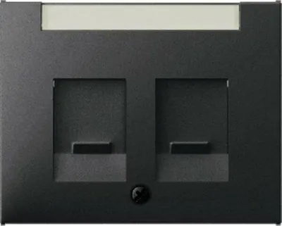 Produktbild von Berker Zentralstück mit Staubschutzschiebern und Beschriftungsfeld K.1 anthrazit, matt, Anthrazit, Thermoplast, konventionell, Berker, Matte, K.5