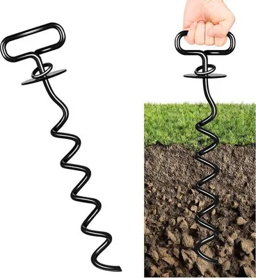 Produktbild von Sicherer Campinganker für große Hunde - Met schroef in grondstaak - Ideal für Camping, Garten, Strand